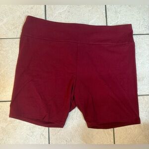 Ava & Viv Women’s Plus Size 3X Burgundy Cotton Pull On Bike Shorts